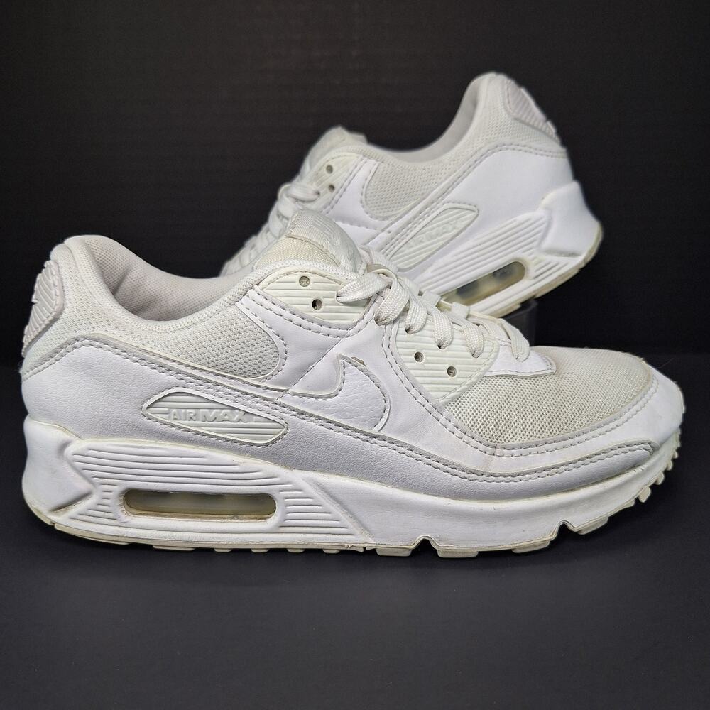 Nike Air Max 90 Womens Size 8 Triple White DH8010-100 Athletic Shoes Sneakers